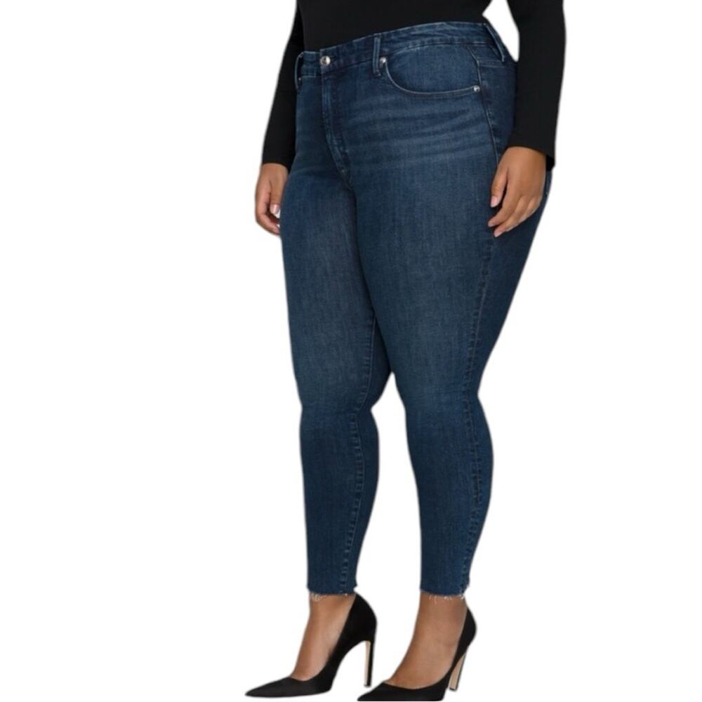 NWT Good American Good Legs Skinny Jeans w/ Raw Chewed Hem Size 22 Retail $99 - Picture 2 of 9